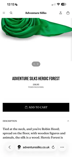 The Heroic Forest product page on adventuresilks.co.uk